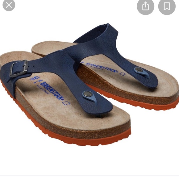 birkenstock gizeh desert soil blue